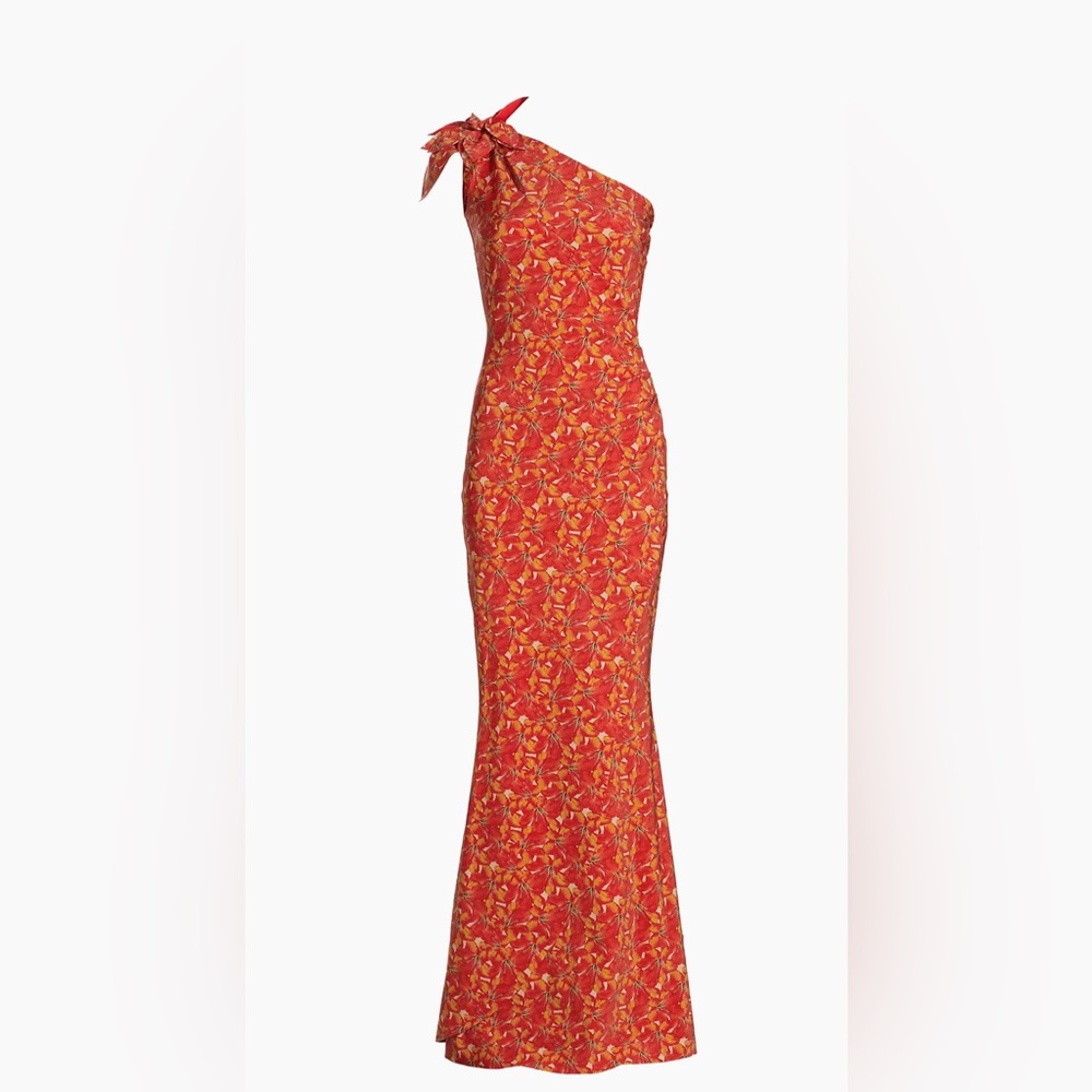Chiara Boni La Petite Robe Gosia Printed One-Shoulder Gown